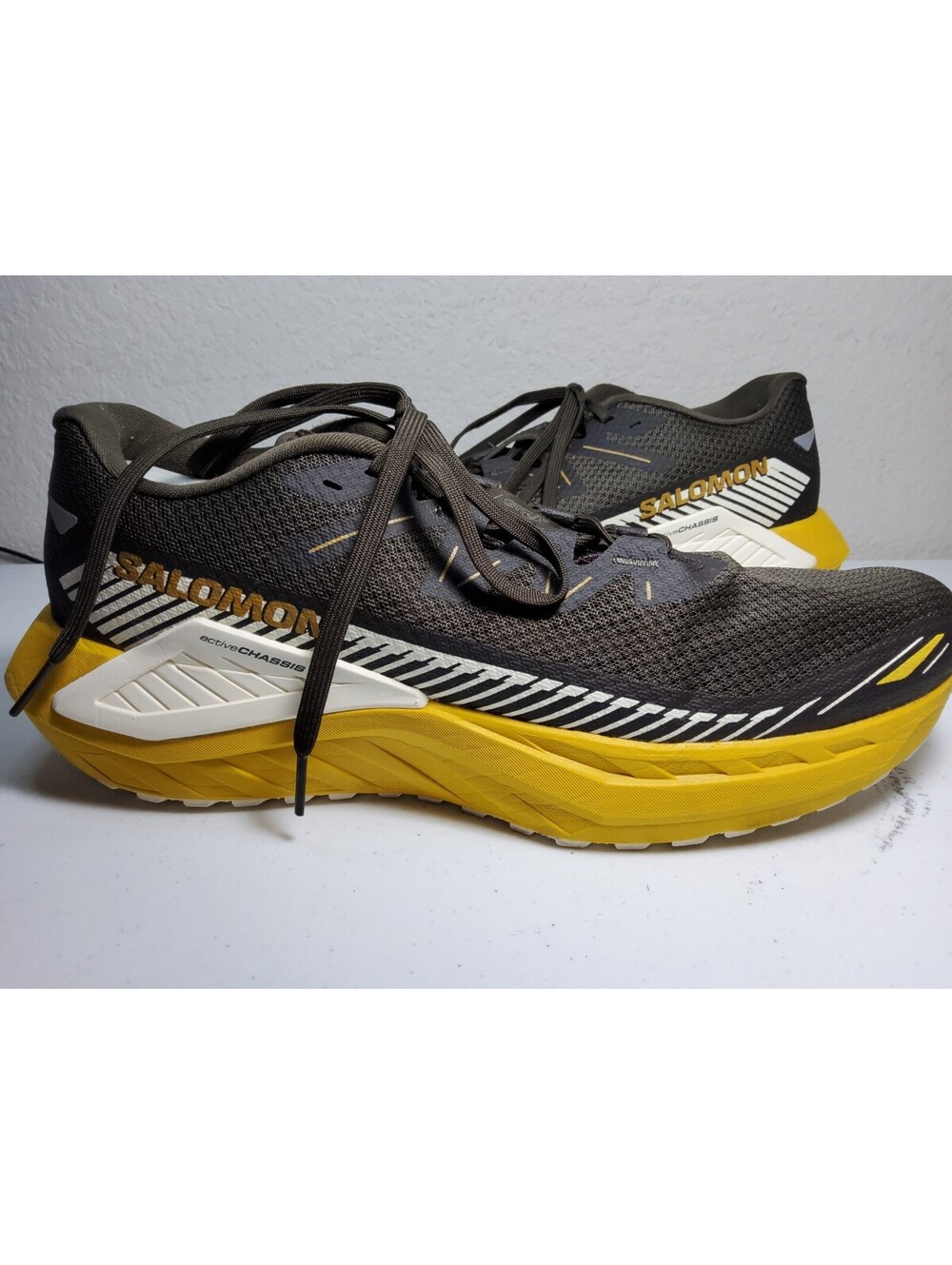 Salomon Shoes DRX Defy GRVL Athletic Running Sneakers Men's Sz 11.5 Gray/Mustard